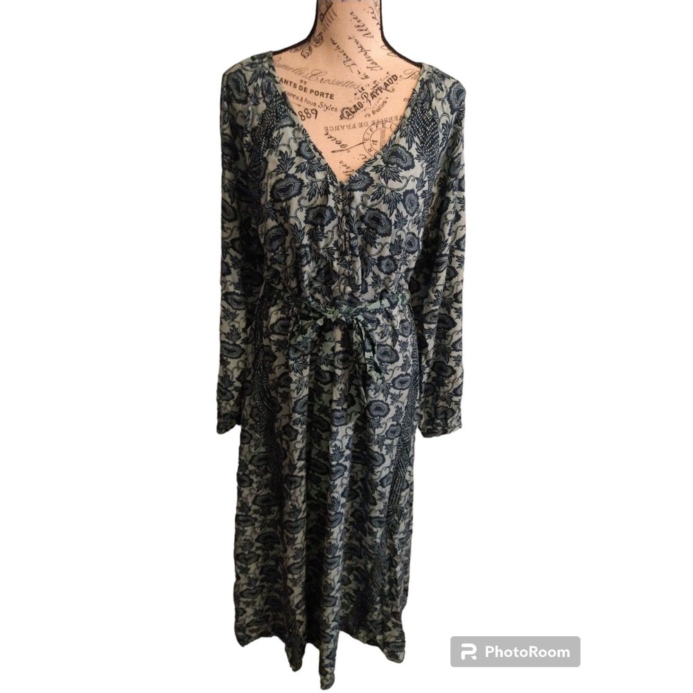 Knox Rose Maxi V neck  long sleeve dress Boho
